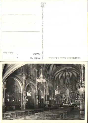 762381 Montserrat Interior de la Basilica Barcelona Spain