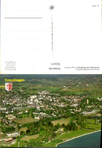 762471 Flugaufnahme Kreuzlingen am Bodensee Bez. Kreuzlingen Switzerland