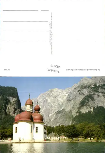 762817 Schönau am Königssee St. Bartholomä mit Watzmann-Ostwand LK Berchtesgadener Land