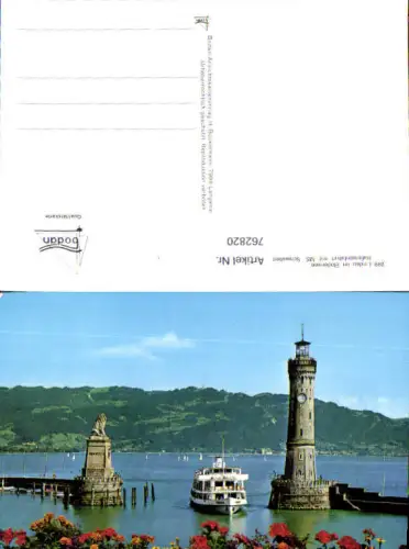 762820 Lindau im Bodensee Hafeneinfahrt mit MS Schwaben LK Lindau