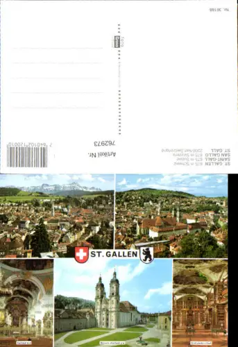 762973 St. Gallen Kathedrale Stiftsbibliothek St. Gallen Switzerland