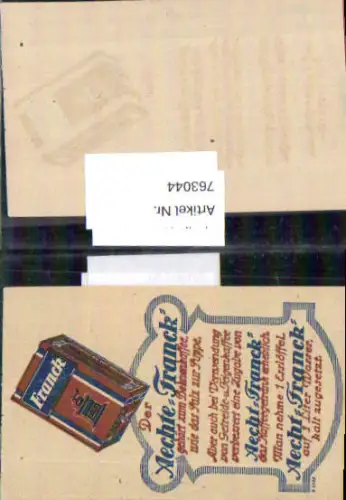 763044 Reklame Beleg Franck Kaffee Zucker