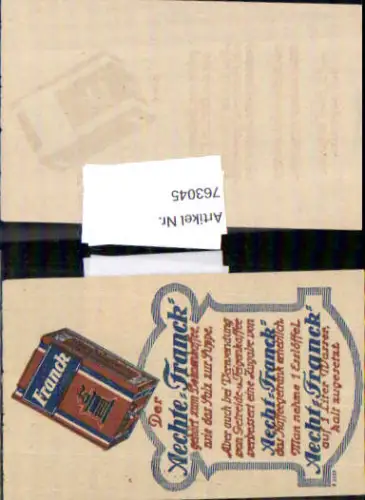 763045 Reklame Beleg Franck Kaffee Zucker