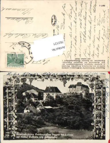 763121 Residenzschloss Seggau bei Leibnitz Trauben Wein Bez. Leibnitz