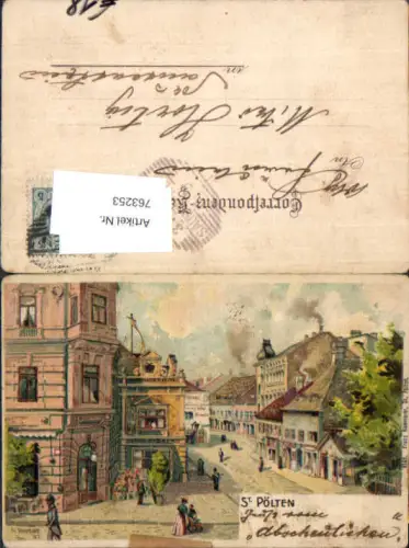 763253 Künstler Lithographie H. Schmidt St. Pölten Bez. St. Pölten (Stadt)