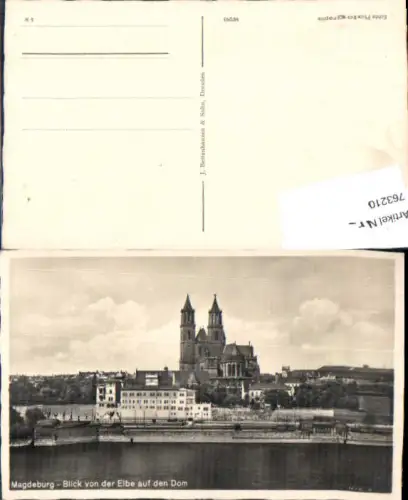 763210 Magdeburg - Blick von der Elbe auf den Dom Magdeburg