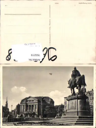 763219 Magdeburg Kaiser-Wilhelm-Denkmal Zentraltheater