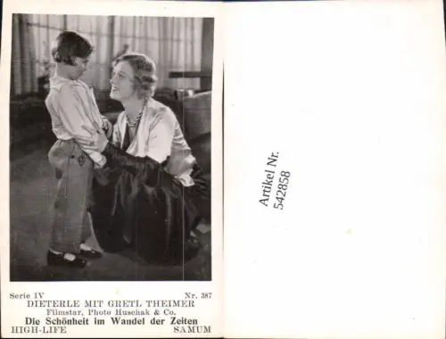 542858,Movie Star Dieterle Gretl Theimer Samum High Life Card 387