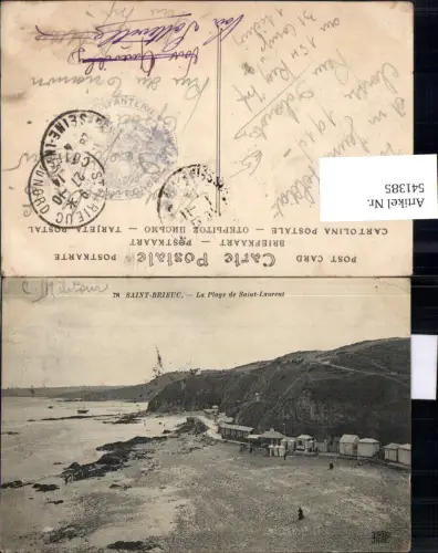 541385 France Saint-Brieuc La Plage de Saint-Laurent Strand Badezelt