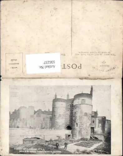 606237,London Tower of London Bell and Byward Towers from the Thames Great Britain