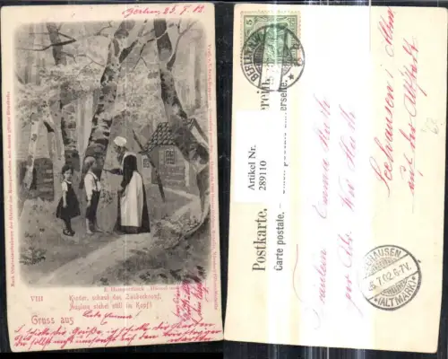 289110,Künstler Ak E. Humperdinck Hänsel u. Gretel i. Wald Märchen