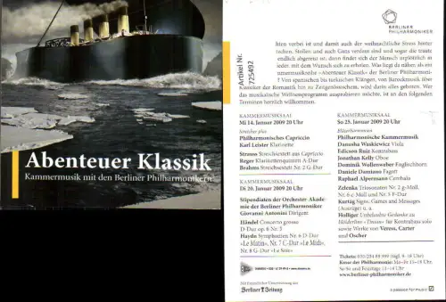 725492 Reklame Abenteuer Klassik Kammermusik Berliner Philharmonikern