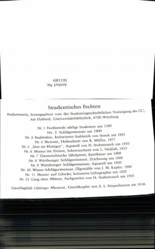 561189,Studentika Studentica Studentisches Fechten CC Würzburg