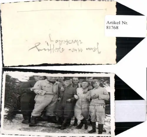 81768,WW2 Foto Panzerjäger Schneetarnanzug Schneetarn Uniform