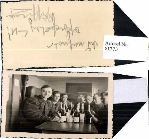 81773,WW2 Foto Soldaten Luftwaffe Sekt Sektflaschen