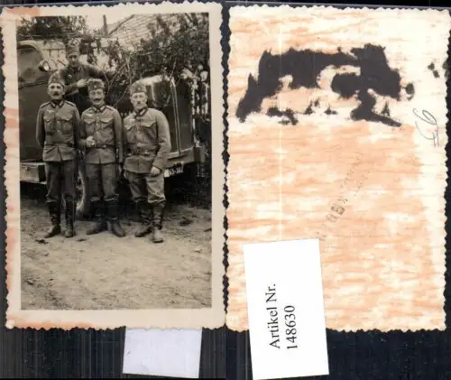 148630,Foto Wehrmacht Soldaten KFZ LKW Stiefel Kappe