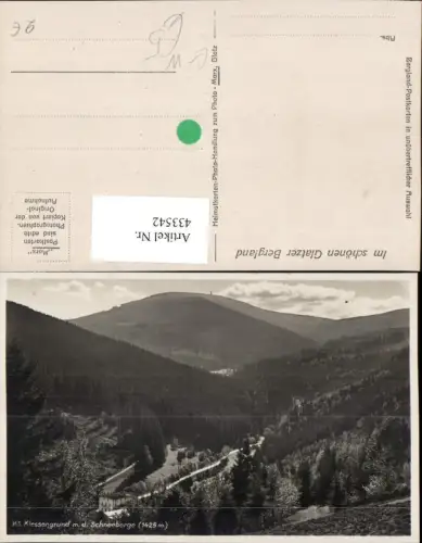 433542,Poland Klessengrund m. Schneeberg b. Glatz Klodzko