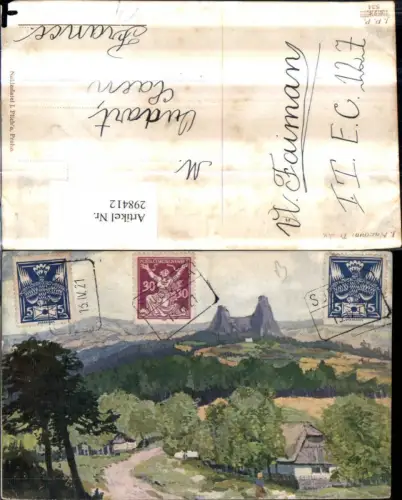 298412,Künstler AK J. Macoun Trosky Burg b. Rovensko pod Troskami