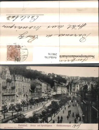 298176,Karlsbad Karlovy Vary Kreuz- und Sprudelgasse Mühlbrunnen-Quai