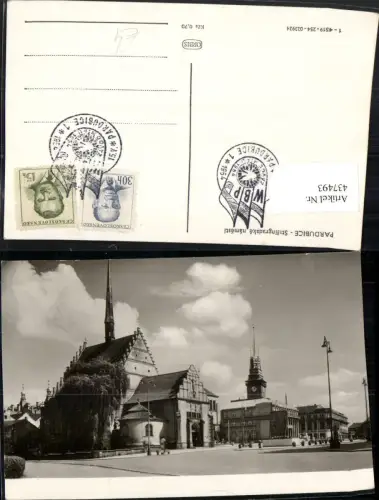 437493,Pardubice Pardubitz Stalingradske namesti Platz Kirche Turm