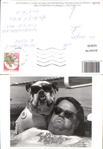 763639 Mann Sonnenbrille Hund Boxer gel. Wals Bez. Salzburg-Umgebung