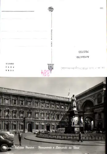 763733 Milano Palazzo Marino Monumento a Leonardo da Vinci Mailand Italy