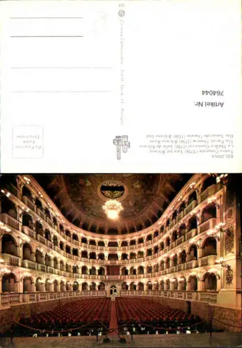 764044 Bologna Teatro Comunale (1756) Sala del Bibiena Bologna Italy