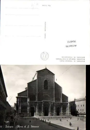 764012 Bologna Chiesa di S. Petronio Città metropolitana di Bologna Italy