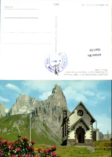 764179 Passo Rolle La Chiesetta con C. Vezzana e Cimon della Pala Trentino Trient Italy