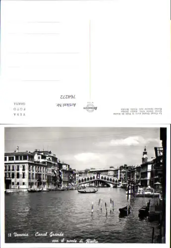 764272 Venezia Canal Grande con il ponte di Rialto Venedig Italy