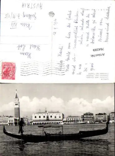 764399 Venedig Panorama mit Gondel Venedig Italy