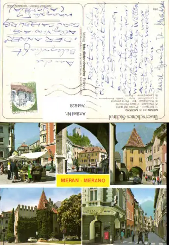 764628 Meran Kornplatz, Pfarrplatz, Vinschgauer Tor, Landesfürstl. Burg, Laubengasse Burggrafenamt Italy