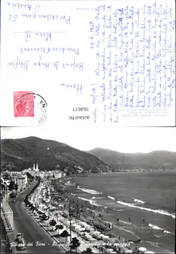 764611 Laigueglia Riviera dei Fiori L'Aurelia e la spiaggia Provinz Savona Italy