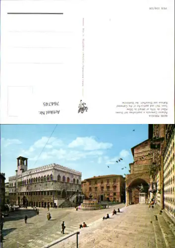 764745 Perugia Palazzo Comunale e particolare del Duomo Provinz Perugia Italy