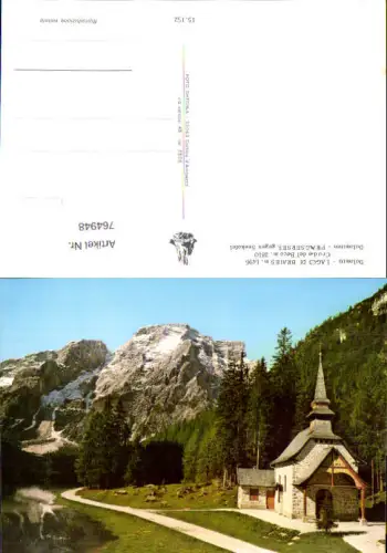 764948 Pragsersee Seekofel Prags Lago di Braies Trentino Bozen Südtirol Italy