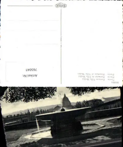 765041 Roma Pincio Fontana Villa Medici Rom Italy