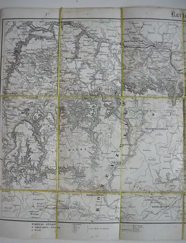 Spezial-Karte der Schwäbischen Alp Orig. Stahlstich 1880
