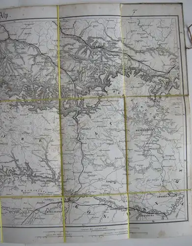 Spezial-Karte der Schwäbischen Alp Orig. Stahlstich 1880
