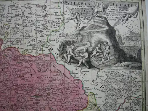 Oberlausitz Sachsen Kolor Orig Kupferstichkarte Seutter 1740
