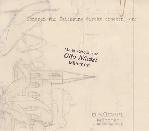 Otto Nückel (1880-1955) Handleser Orig Tuschzeichnung  Simplicissimus 1954