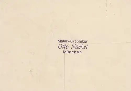 Otto Nückel (1880-1955) Am Schalter Orig Tuschzeichnung  Simplicissimus 1939