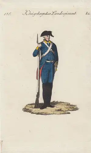 Uniformen Preußen Königsbergsches Landregiment Kolor Orig Kupferstich 1790