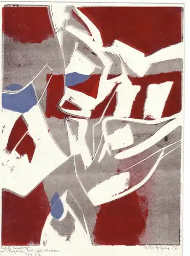 Conrad Westphal Abstrakte Komposition signiert 1956 handschriftl Widmung