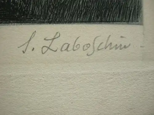 Siegfried Laboschin (1868-1929) Abend im Dachauer Moos Orig Radierung signiert