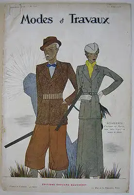 Modes et Travaux Modekatalog Art Deco 1933 Reklame Mode Kleidung