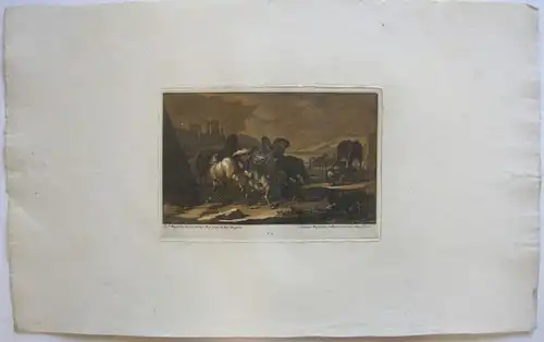 Christian Rugendas Kämpfende Pferde Mezzotino 1725