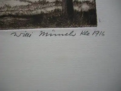Willi Münch-K'he (1885-1960)  Orig Radierung 1916 signiert