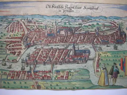 Königsberg Kaliningrad Russland altkolor Orig Kupferstich Braun Hogenberg 1580