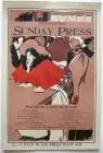 Plakat Poster Philadelphia Sunday Press Lithografie George Brill entoilé 1896