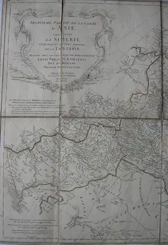 Russland Russia Sibirien China Kamtschatka Orig Kupferstichkarte d'Anville 1753